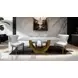 Portanova Gold 79" Rectangular Dining Table with Marble Top