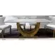 Portanova Gold 79" Rectangular Dining Table with Marble Top