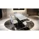 Portanova Silver 79" Rectangular Dining Table with Marble Top