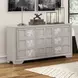 Argenthart Light Gray Extendable Rectangular Glass Top Dining Room Set