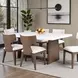 Caerwys Brown and White 70" Rectangular Marble Top Dining Room Set