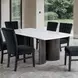 Selsey White and Black 78" Rectangular Marble Top Dining Room Set