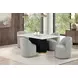 Morges Black and White 72" Rectangular Dining Table with Marble Top