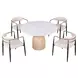 Neasden Natural and White 47" Round Dining Table