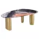 Northwich Matte Gold and Gray 79" Rectangular Sintered Stone Top Dining Table