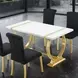 Holstebro Gold and White 60" Rectangular Dining Room Set
