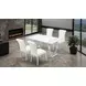 Holstebro Silver and White 60" Rectangular Dining Room Set