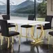 Holbaek Gold and White 80" Rectangular Dining Table
