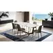 Norelli Gold and White 71" Rectangular Dining Table with Marble Top