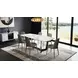 Norelli Silver and White 71" Rectangular Dining Table with Marble Top