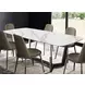 Norelli Silver and White 71" Rectangular Dining Table with Marble Top