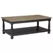 Neue Mills Weathered Black and Brown Rectangular Cocktail Table