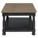 Neue Mills Weathered Black and Brown Rectangular Cocktail Table