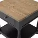 Neue Mills Weathered Black and Brown Square End Table