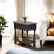 Neue Mills Weathered Black and Brown Rectangular Chairside Table