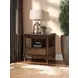 Westerham Dark Cherry Rectangular End Table with Pull Out Tray and LED