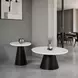 Sindal Black and White Round Marble Top End Table