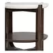 Vellara Dark Walnut and White Round Quartz Stone Top End Table