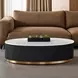 Virden Black and White Oval Marble Top Cocktail Table