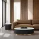 Virden Black and White Oval Marble Top Cocktail Table
