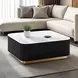 Virden Black and White Square Marble Top Cocktail Table