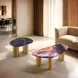 Northwich Black and Matte Gold Rectangular Sintered Stone Top End Table