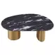 Northwich Black and Matte Gold Oval Sintered Stone Top Occasional Table Set