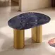 Northwich Black and Matte Gold Oval Sintered Stone Top Occasional Table Set