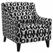 Viviani Black and White Upholstered Accent Chair with Pillow