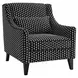 Viviani Black Upholstered Accent Chair with Pillow