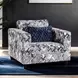 Harlow Light Gray and Blue Upholstered Accent Chair with Pillow