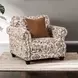 Buckhurst Taupe Upholstered Accent Chair with Nailhead Trim and Pillow