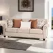 Buckhurst Taupe Living Room Set with Nailhead Trim