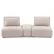 Stavanger Light Brown 3 Piece Modular Curved Sectional with Rectangular Ottoman