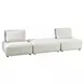 Stavanger Light Gray 3 Piece Modular Sectional with Square Ottoman