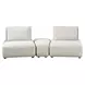 Stavanger Light Gray 3 Piece Modular Curved Sectional with Rectangular Ottoman