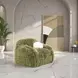 Darwen Green Upholstered Swivel Chair with Pillow