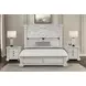 Promenade Wire Brushed White Queen Upholstered Panel Bed