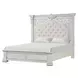 Promenade Wire Brushed White Queen Upholstered Panel Bed