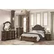 Leovanni Dark Brown Queen Upholstered Panel Bed