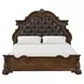 Leovanni Dark Brown Queen Upholstered Panel Bed