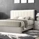Osterley Light Gray and White King Upholstered Panel Bed