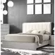 Osterley Light Gray and White King Upholstered Panel Bed