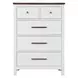 Pinetop White and Dark Brown 5 Drawer Chest