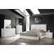 Stoholm White Platform Bedroom Set with LED
