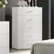 Stoholm White Platform Bedroom Set with LED