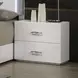 Stoholm White Platform Bedroom Set with LED