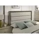 Rainier Gray and White Queen Upholstered Panel Bed with LED