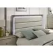 Rainier Gray and White Queen Upholstered Panel Bed with LED