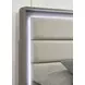 Rainier Gray and White Queen Upholstered Panel Bed with LED